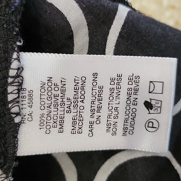 Michael by MK Light Long Sleeve Circle Print Black White Tunic Small - Picture 8 of 11